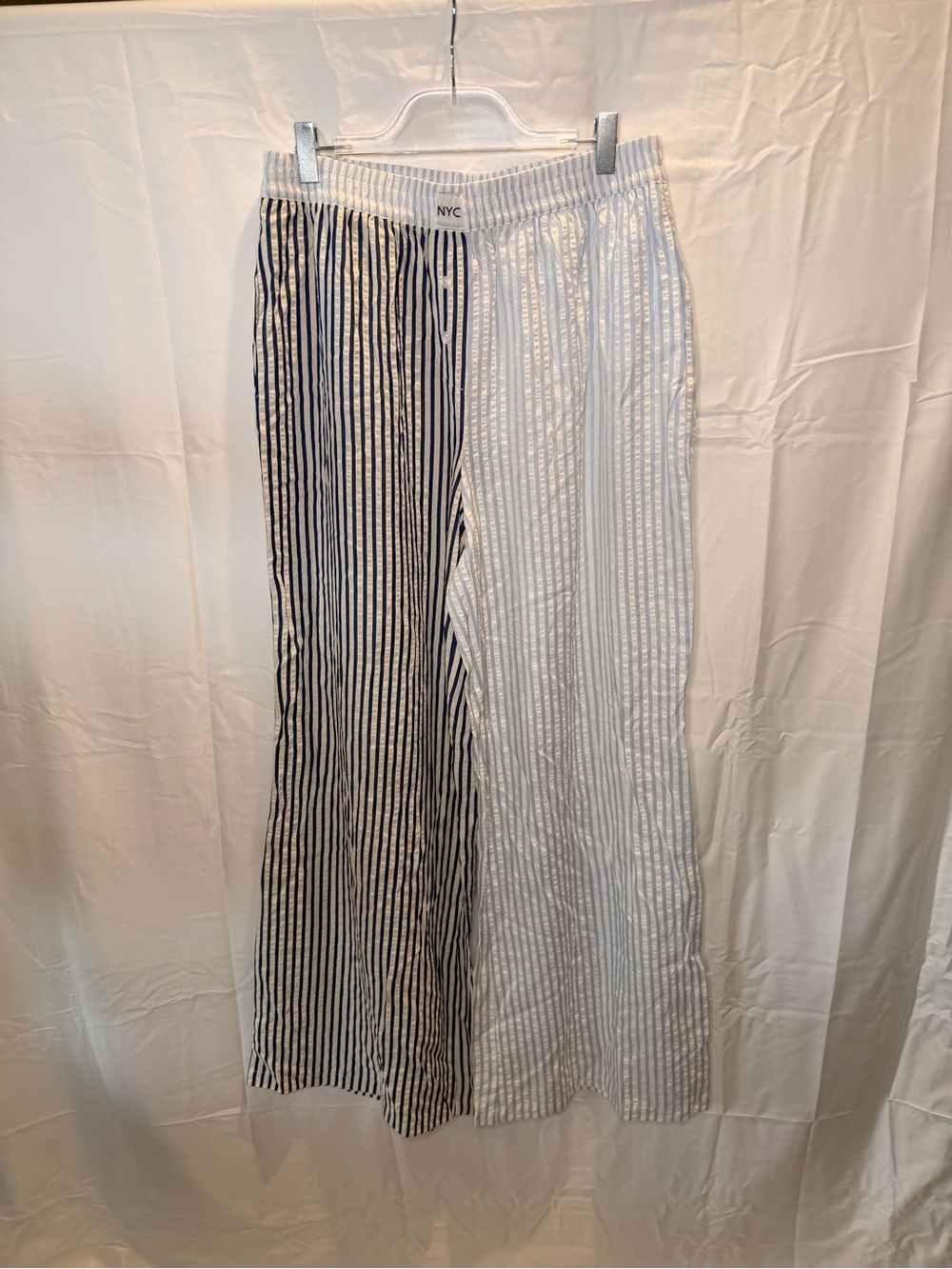Sincerly Jules Two-Tone Vertical Stripe Wide-Leg Pants - Black & White